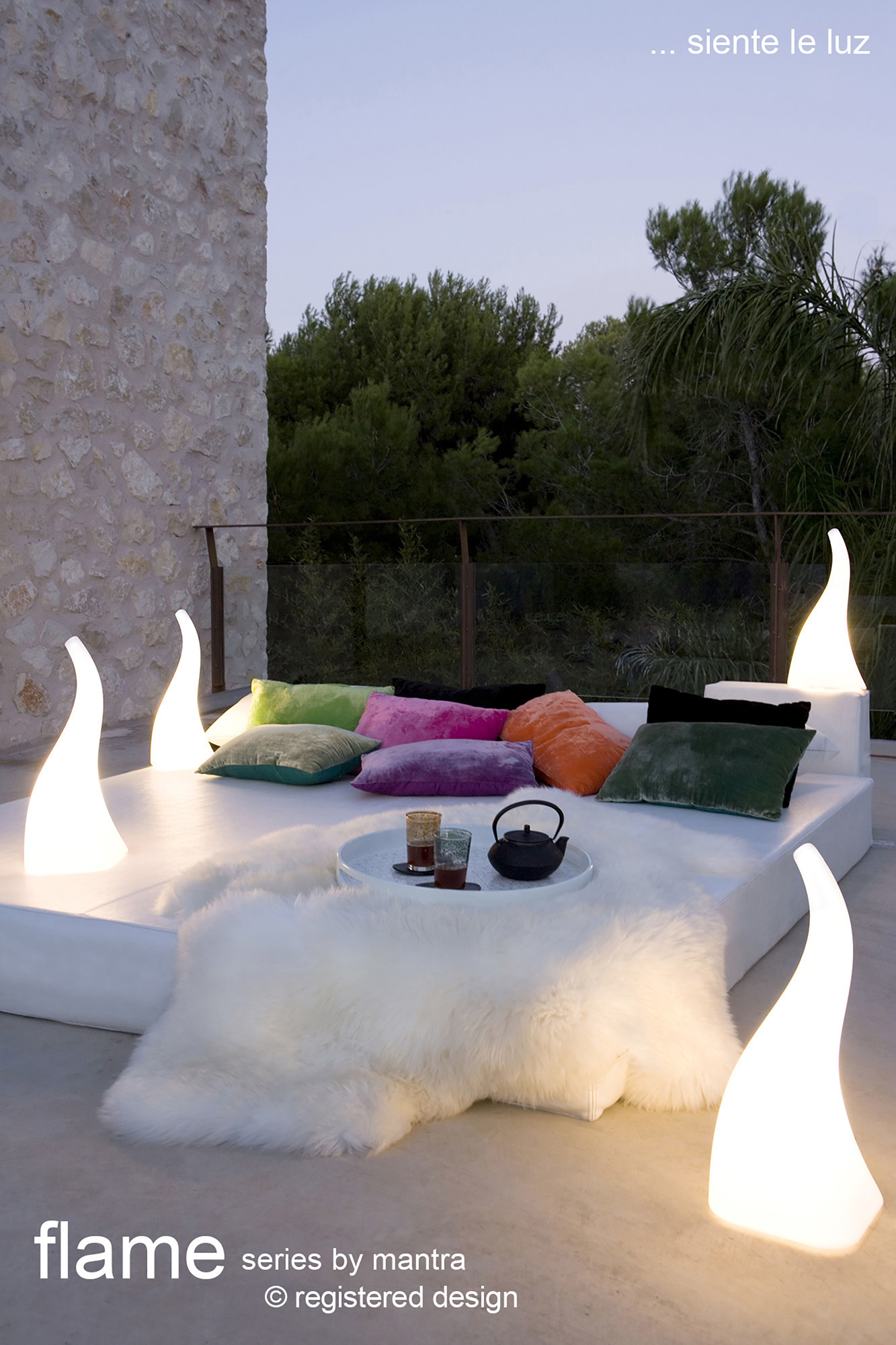 Flame Exterior Lights Mantra Fusion Designer Floor Lamps